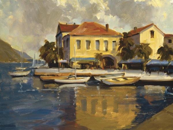 HOWARD CARR - PORTO ITALIANO: Howard Carr - Porto Italiano - 40 X 30 In. - This Giclée Print Is Gallery Stretched And Ready To Hang Or Lean Against A Wall, Or Display On An Easel. - A Giclée Print Is The Highest Quality Print Av