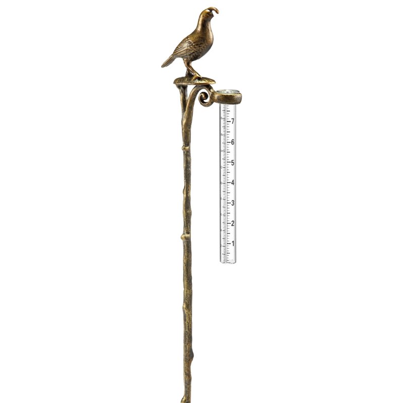 QUAIL RAIN GAUGE HOLDER: Quail Rain Gauge Holder - Weight: 0.70 Lbs - Size: 27.5"H 5"W 1.5"D - Material: ALUMINUM