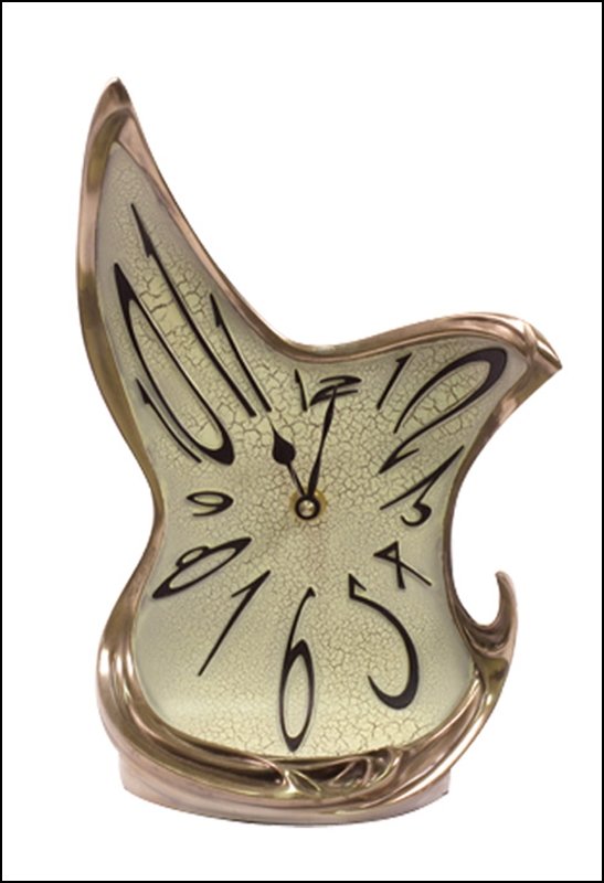 ART NOUVEAU MELTING CLOCK - BRONZE: Art Nouveau Melting Clock - Material - Cold Cast Bronze - Size - 10 3/4