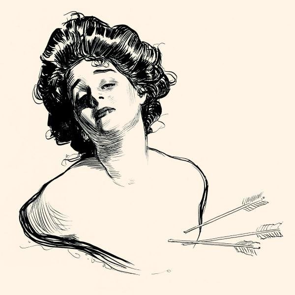 CHARLES DANA GIBSON - PIERCED IN THE HEART: Charles Dana Gibson - Pierced In The Heart - 40 X 40 In. - This Giclée Print Is Gallery Stretched And Ready To Hang Or Lean Against A Wall, Or Display On An Easel. - A Giclée Print Is The Highest Qu
