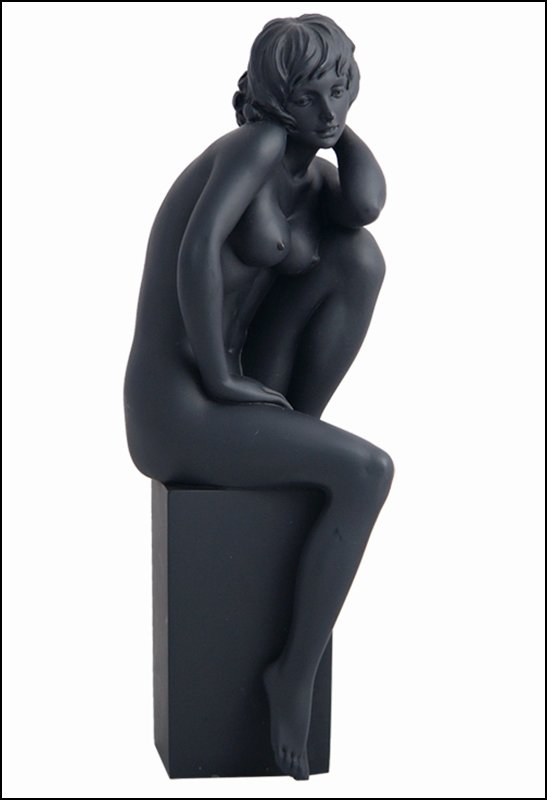 NUDE FEMALE - 387 (BLACK): Nude Female - 387 (black) - Material - Poly Stone - Size - (h) 7 7/8