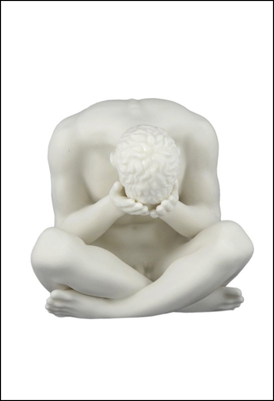 NUDE MALE: Nude-male-0123(matte) - Material - Fine Porcelain - Size - (l) 4 1/4