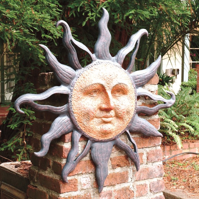 RISING SUN WALL PLAQUE: Rising Sun Wall Plaque - Weight: 13.00 Lbs - Size: 37"H 37"W 5"D - Material: Aluminum