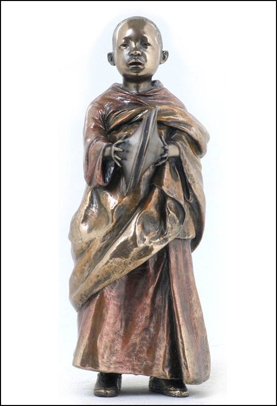 YOUNG TIBETAN LAMA - BRONZE: Young Tibetan Lama - Material - Cold Cast Bronze - Size - 6 1/4