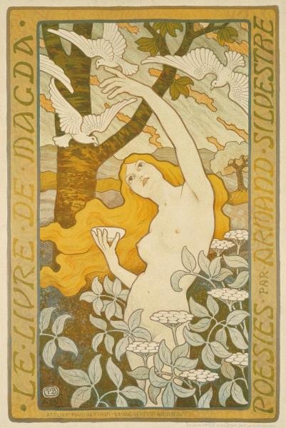 PAUL BERTHON - LE LIVRE DE MAGDA: Paul Berthon - Le Livre De Magda - 26 3/4 X 40 In. - This Giclée Print Is Gallery Stretched And Ready To Hang Or Lean Against A Wall, Or Display On An Easel. - A Giclée Print Is The Highest Quality