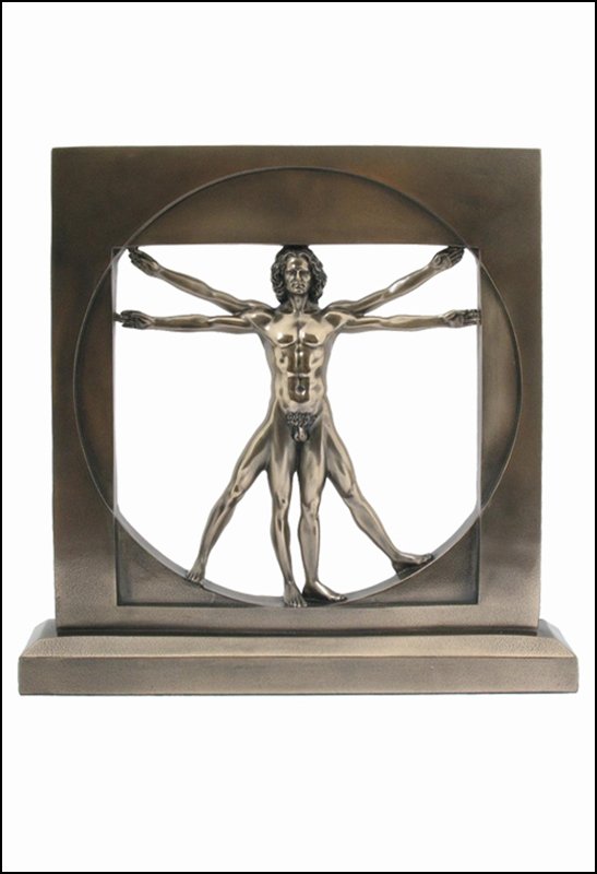 THE VITRUVIAN MAN - BRONZE: The Vitruvian Man - Material - Cold Cast Bronze - Size - 8 3/4