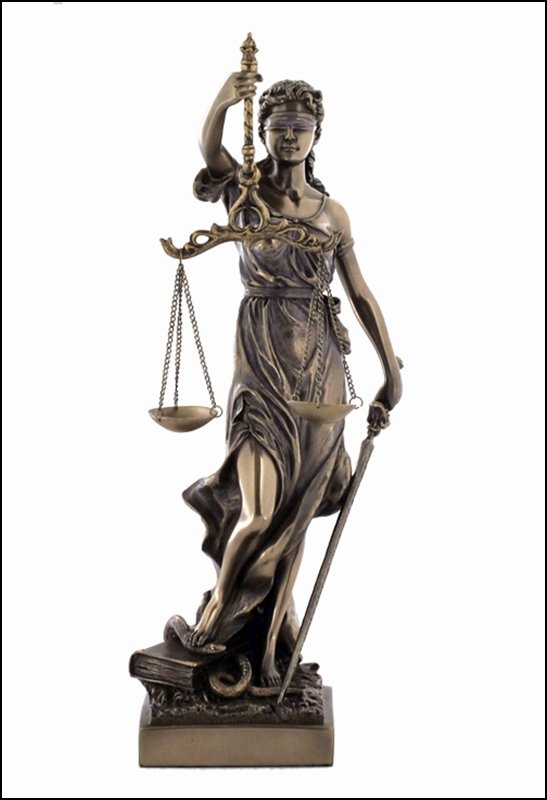 LA JUSTICIA - BRONZE: La Justicia - Material - Cold Cast Bronze - Size - 13