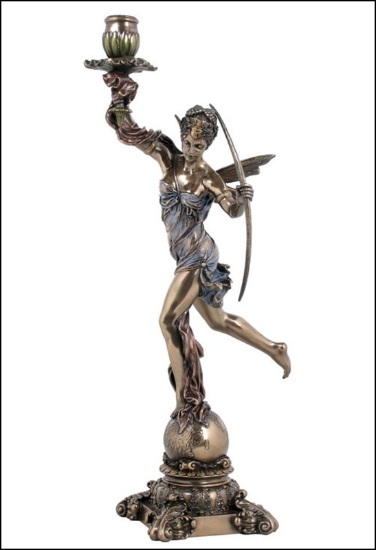 DIANA CANDLE HOLDER - BRONZE: Diana Candle Holder - Material - Cold Cast Bronze - Size - 18 1/2