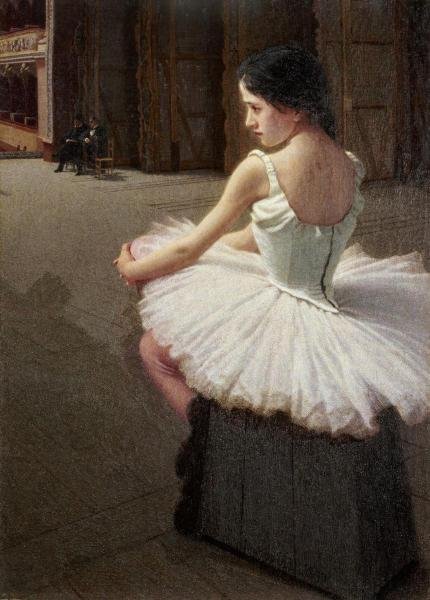 ANGELO MORBELLI - FRAGILINA: Angelo Morbelli - Fragilina - 28 3/4 X 40 In. - This Giclée Print Is Gallery Stretched And Ready To Hang Or Lean Against A Wall, Or Display On An Easel. - A Giclée Print Is The Highest Quality Print