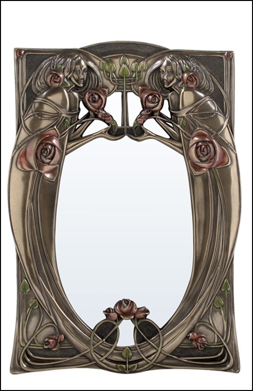 ROSE - BRONZE: Rose-twin Lady Mirror - Material - Cold Cast Bronze - Size - 12 1/4