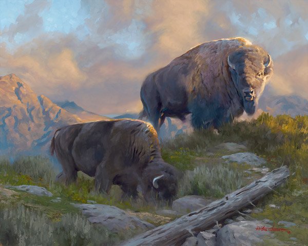 Morning Graze by Dustin Van Wechel: Morning Graze by Dustin Van Wechel - Edition Size: 15 - Giclee on Canvas - Artist Proof Dimensions: 24 x 30 Release Date: 9-2012 ……….In February of 2002, Dustin Van Wechel left a successful 8-ye