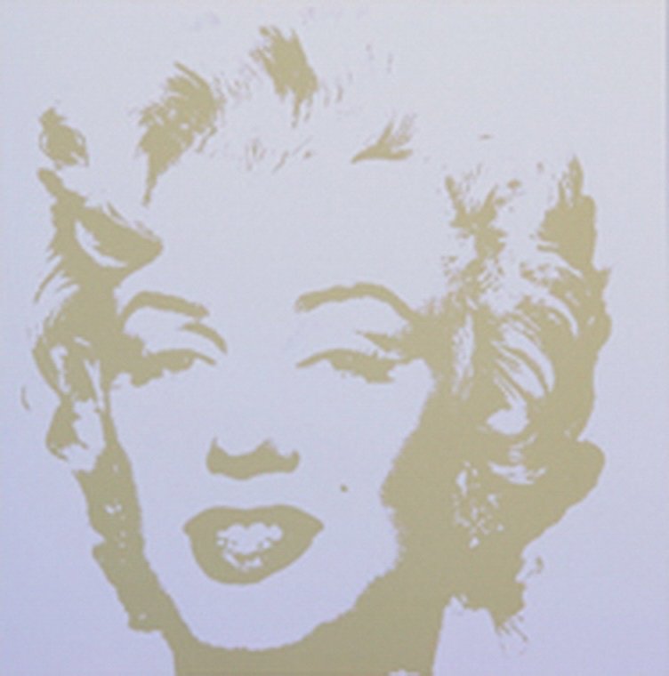ANDY WARHOL GOLDEN MARILYN SUNDAY B. MORNING: Golden Marilyn Monroe Serigraph By Andy Warhol Sunday B Morning. From An Edition Of 2000. This Is A Sunday B. Mornings Editions Serigraph That Is Stamped On The Verso In Blue Ink “Published By Sunda