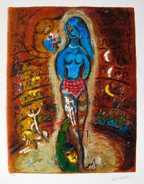 MARC CHAGALL CIRCUS I LIMITED ED. GICLEE: Marc Chagall Limited Edition Giclee Titled "circus I". This Piece Is Plate Signed On The Lower Right And Is Pencil Numbered On The Lower Left From An Edition Of 375. Measures Approximately 22-1/2" X 1