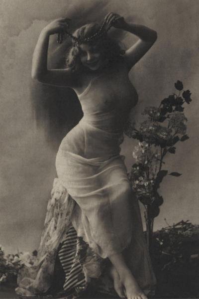 VINTAGE NUDES - THE PEARL DIADEM: Vintage Nudes - The Pearl Diadem - 26 3/4 X 40 In. - This Giclée Print Is Gallery Stretched And Ready To Hang Or Lean Against A Wall, Or Display On An Easel. - A Giclée Print Is The Highest Quality 