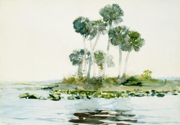 WINSLOW HOMER - ST. JOHNS RIVER, FLORIDA: Winslow Homer - St. Johns River, Florida - 40 X 27 3/4 In. - This Giclée Print Is Gallery Stretched And Ready To Hang Or Lean Against A Wall, Or Display On An Easel. - A Giclée Print Is The Highest 
