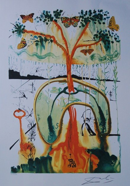 SALVADOR DALI MAD TEA PARTY LIMITED ED. LITHOGRAPH: This Is A Salvador Dali Lithograph Titled "mad Tea Party". Made On Archival Quality Paper, Facsimile Signed And Pencil Numbered From An Edition Of 500. Measures 23" X 15½". In Excellent Condition, Co