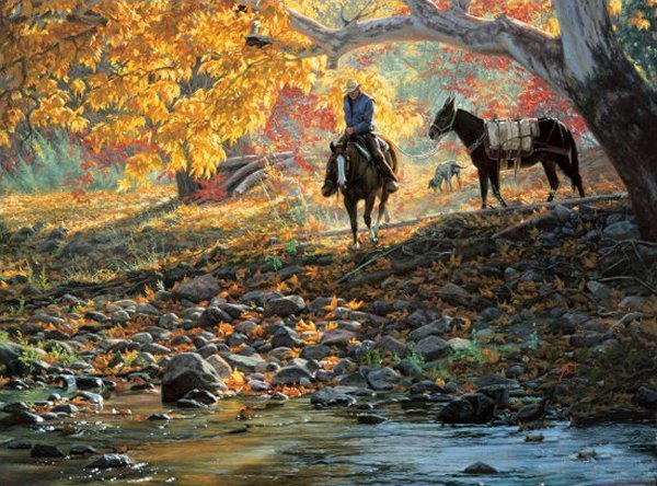 A Road Less Traveled by Tim Cox: A Road Less Traveled by Tim Cox - Edition Size: 950 - Print - Signed & Numbered Dimensions: 18 x 24 Release Date: 4-2008 ……….As a young child, Tim Cox vowed he “was going to be a cowboy artist