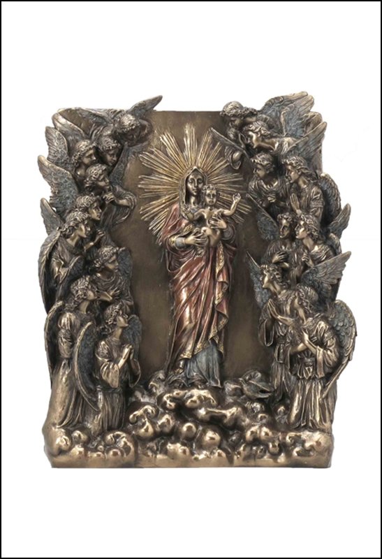 MARIA REGINA ANGELORUM - BRONZE: Maria Regina Angelorum - Material - Cold Cast Bronze - Size - 11 5/8