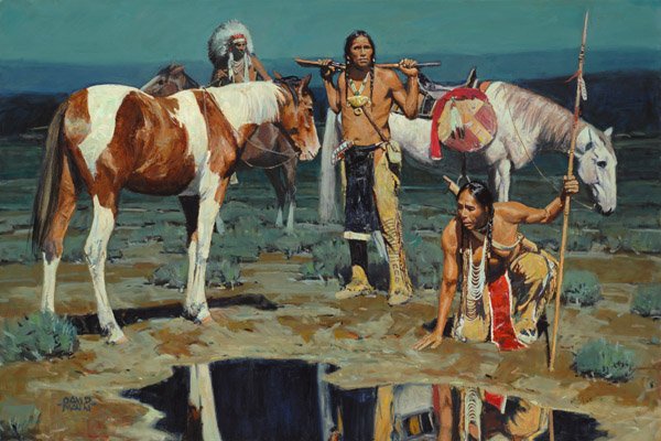 Shod Horses and Boot Prints by David Mann: Shod Horses and Boot Prints by David Mann - Edition Size: Open - Giclee on Canvas, Open Edition Signed Dimensions: 10 x 15 Release Date: 1-2014 ..........David Mann's life focus has been his interest