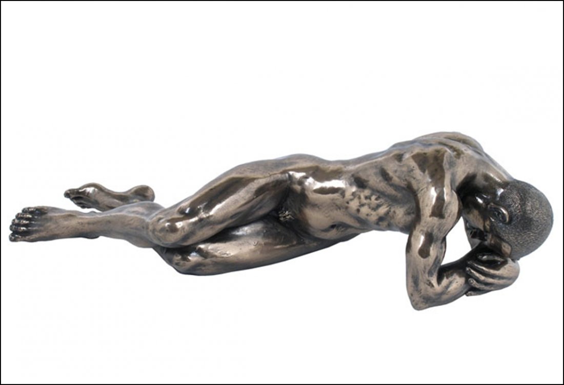 NUDE MALE - BRONZE: Nude Male - Material - Cold Cast Bronze - Size - 14 3/8