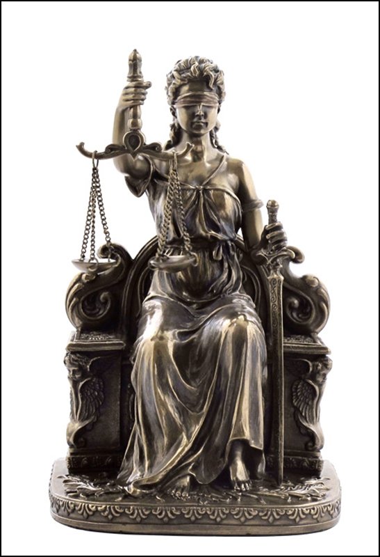 LE JUSTICA SITTING - COLD CAST BRONZE: Le Justica Sitting - Material - Cold Cast Bronze - Size - 6 7/8