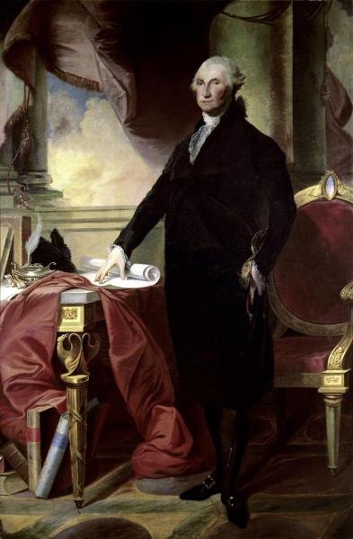 GILBERT STUART - GEORGE WASHINGTON: Gilbert Stuart - George Washington - 23 5/8 X 36 In. - This Giclée Print Is Gallery Stretched And Ready To Hang Or Lean Against A Wall, Or Display On An Easel. - A Giclée Print Is The Highest Qualit