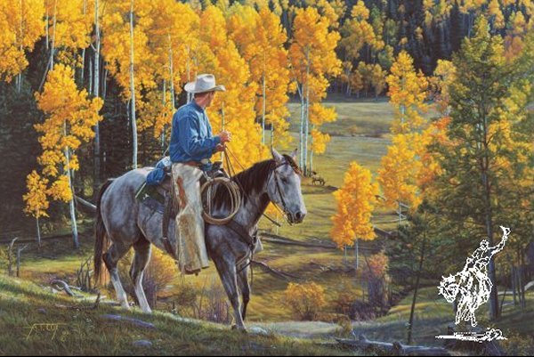 Land of the Free by Tim Cox: Land of the Free by Tim Cox - Edition Size: 950 - Print - Signed & Numbered Dimensions: 16.5 x 24 Release Date: 4-2008 ..........As a young child, Tim Cox vowed he “was going to be a cowboy artist"