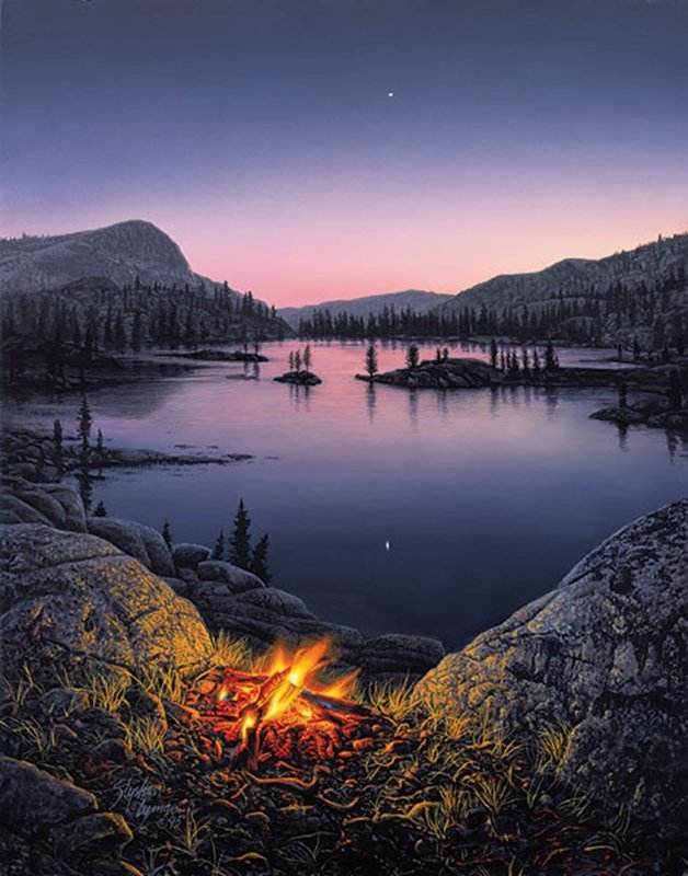 EVENING STAR - STEPHEN LYMAN: Evening Star - Stephen Lyman - Hand Signedsize: 17"w X 22"h. Edition Size:200 - The planet Venus (also known as the evening star) has inspired poets, painters and dreamers for millenia. As the sun sin