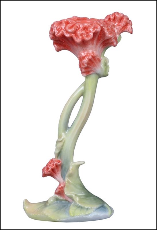 COCKSCOMB CANDLE HOLDER: Cockscomb Candle Holder - Material - Fine Porcelain - Size - (h) 7 1/4