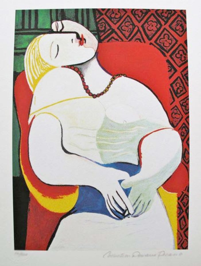 PABLO PICASSO THE DREAM ESTATE SIGNED LIMITED ED. SMALL: This Is A Pablo Picasso Giclee Titled "the Dream". This Piece Is Hand Pencil Signed On The Lower Right As 'collection Domaine Picasso' And Has An Embossed Seal Stamped By The Picasso Estate. Pencil Nu