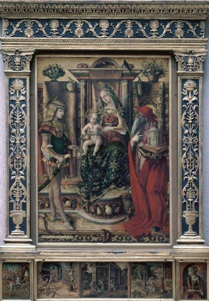 CARLO CRIVELLI - MADONNA & CHILD WITH ST. JEROME & ST.: Carlo Crivelli - Madonna & Child With St. Jerome & St. Sebastian - 25 X 36 In. - This Giclée Print Is Gallery Stretched And Ready To Hang Or Lean Against A Wall, Or Display On An Easel. - A Giclée P