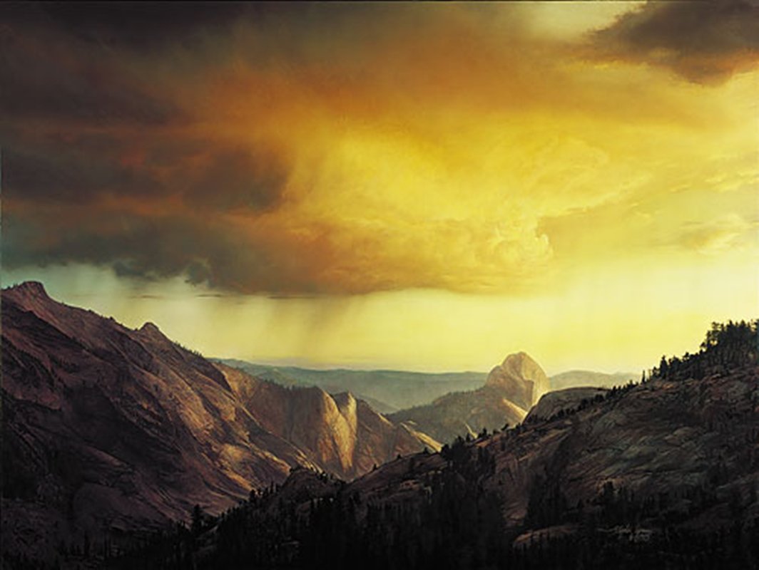 STORM OVER TENAYA CANYON - STEPHEN LYMAN: Storm Over Tenaya Canyon - Stephen Lyman - Hand Signed - Limited Edition Canvas - Image Size: 33"w X 25"h. Edition Size:125 - One of the great gifts of Steve's life was sharing his intimate knowledge 