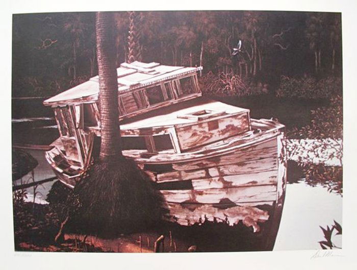 DAVID MANN THE OLD BOAT LIMITED ED. HAND SIGNED: This Is A Lithograph Hand Signed By David Mann Titled "the Old Boat". Made On Archival Quality Paper. This Piece Was Hand Signed By David Mann Himself. Pencil Numbered From A Limited Edition Of 1000.