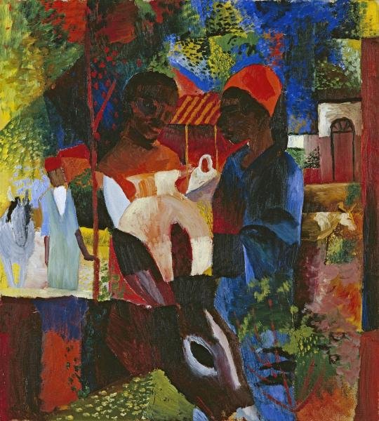 AUGUST MACKE - A MARKET IN TUNIS: August Macke - A Market In Tunis - 32 3/8 X 36 In. - This Giclée Print Is Gallery Stretched And Ready To Hang Or Lean Against A Wall, Or Display On An Easel. - A Giclée Print Is The Highest Quality