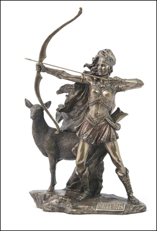ARTEMIS - COLD CAST BRONZE: Artemis - The Goddess Of Hunting And Wilderness - Material - Cold Cast Bronze - Size - 12 1/4