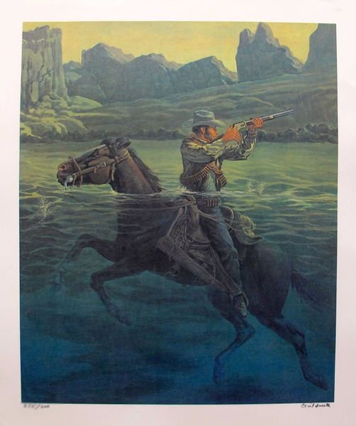 CECIL SMITH "BULLETS FOR BULLETS" HAND SIGNED: You Will Be Bidding On A Hand Signed Lithograph By Cecil Smith Titled "bullets For Bullets". This Piece Is Hand Signed By Cecil Smith And Pencil Numbered From An Edition Of 300. Image Measures 22" X 1