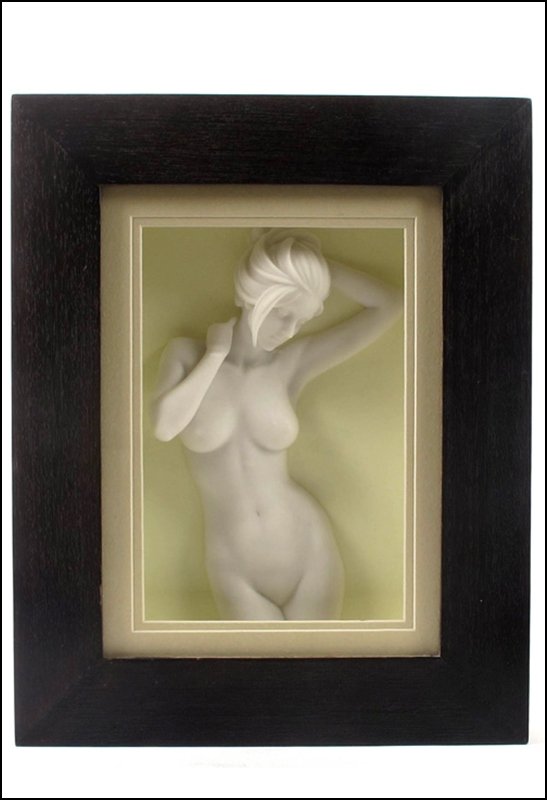 NUDE FEMALE SHADOW BOX - COLD CAST BRONZE: Nude Female Shadow Box - Material - Cold Cast Bronze - Size - 15 5/8