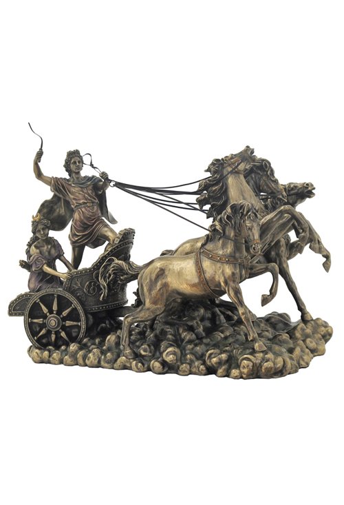 APOLLO AND DIANA ON FOUR - COLD CAST BRONZE: Apollo And Diana On Four-horse Cheriot - Material - Cold Cast Bronze - Size - 12 1/4