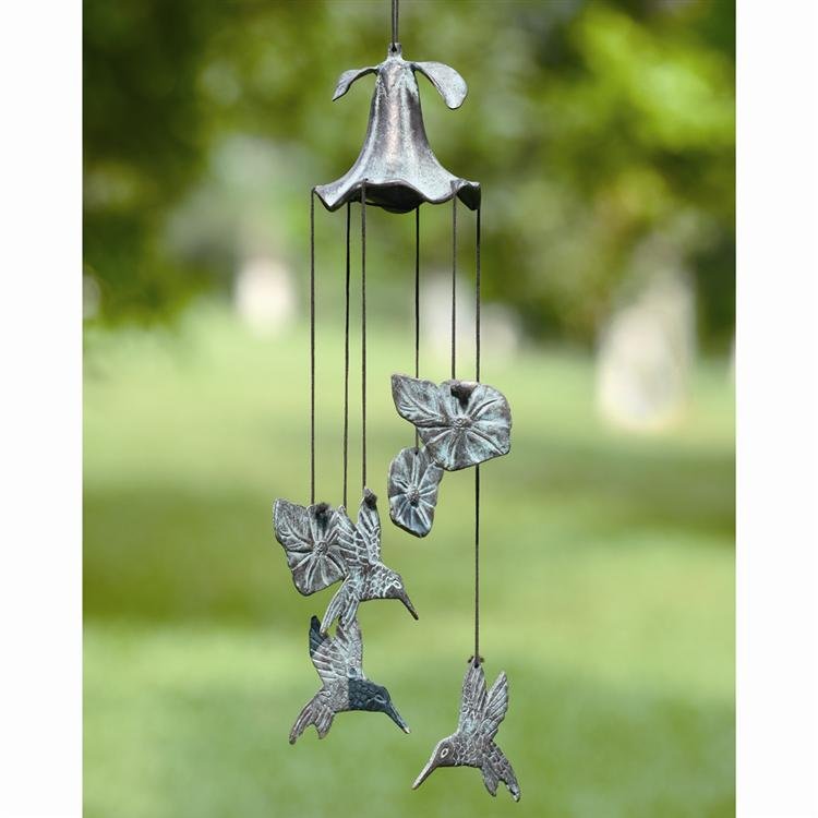 Morning Glory Wind Chime: Dimensions: 14"H 3.5"D 3.5"D Material: BRASS Weight: 1.00lbs