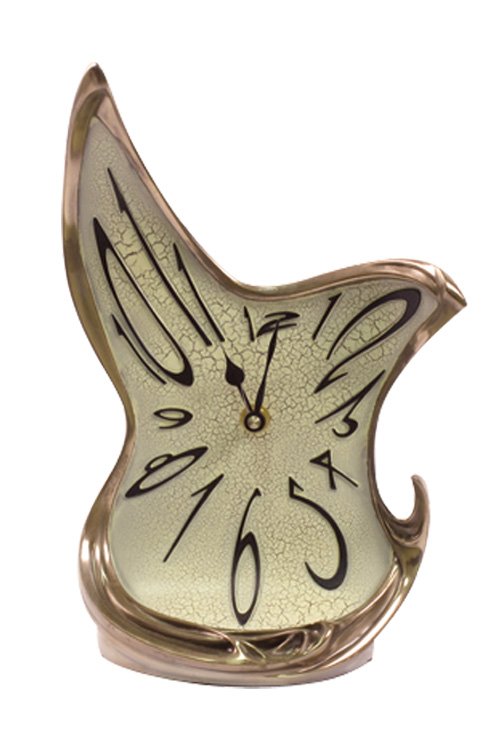 ART NOUVEAU MELTING CLOCK - COLD CAST BRONZE: Art Nouveau Melting Clock - Material - Cold Cast Bronze - Size - 10 3/4