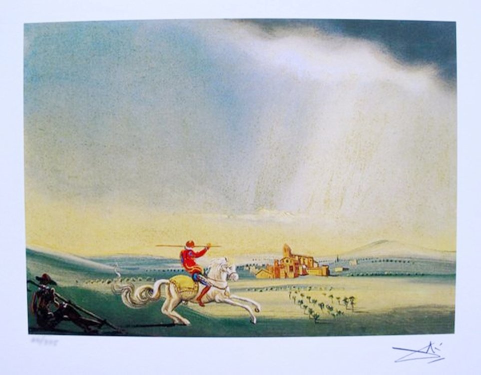 SALVADOR DALI SAINT GEORGE FACSIMILE SIGNED & NUMBERED: This Is A Limited Edition Giclee Titled "saint George" By Salvador Dali. This Piece Is Facsimile Signed On The Lower Right. Pencil Numbered From An Edition Of 375. Paper Measures 10.5" X 13". Image Me