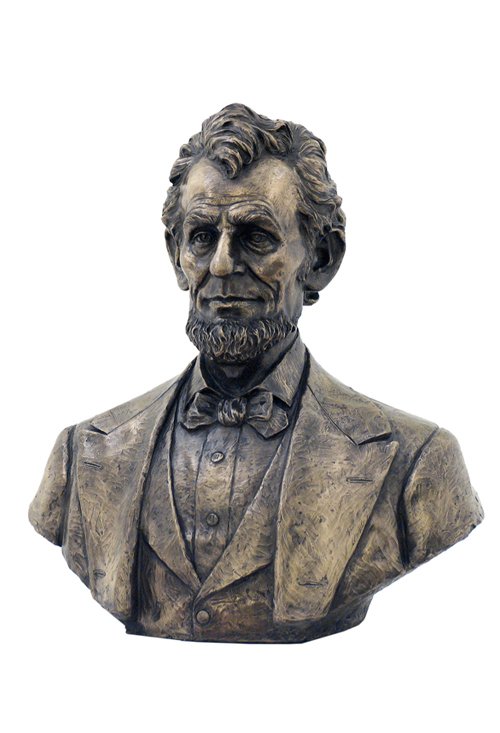 ABRAHAM LINCOLN BUST - COLD CAST BRONZE: Abraham Lincoln Bust - Material - Cold Cast Bronze - Size - 19 3/4