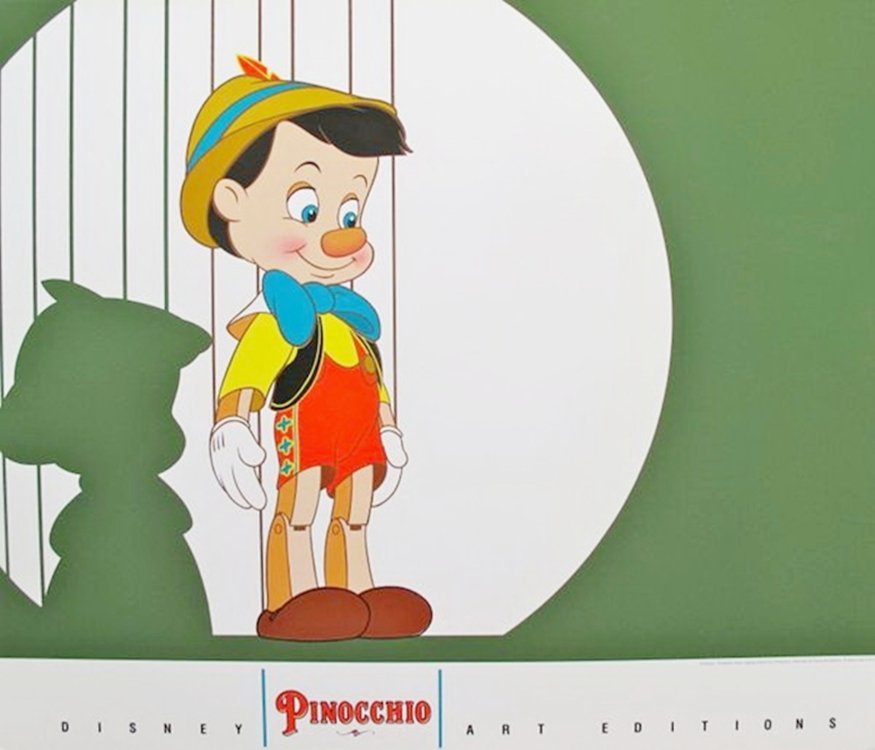 WALT DISNEY PINOCCHIO SERIGRAPH: This Is A Genuine Walt Disney Serigraph By Disney Art Editions. This Piece Is Featuring Pinnochio. This Vintage Treasure Would Beautifully Grace The Walls Of Any Pinocchio Fan And Is A Must Have. This