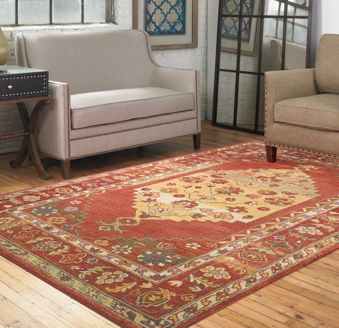 ESTELLE 9 X 12 RUG - RED: Estelle 9 X 12 Rug - Red - Cut Wool In Dark Red With Hints Of Taupe, Beige, Charcoal, Green And Lavender Details. - Material: Wool Overall Depth In Inches: Overall Width In Inches: 9 Overall Height In