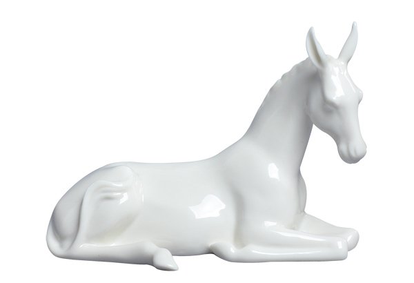 NATIVITY DONKEY (WHITE): Nativity - Donkey (white) - Material - Fine Porcelain - Size - (l) 4 3/4