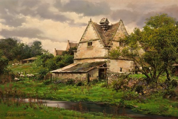 The Dovecote, Cotswold, England by Bruce Cheever: The Dovecote, Cotswold, England by Bruce Cheever - Edition Size: Open - Giclee on Canvas, Open Edition Signed Dimensions: 10 x 15 Release Date: 1-2012 ……….Bruce Cheever remembers his interest in