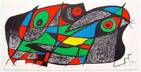 JOAN MIRO ESCULTOR SUITE SWEDEN LITHOGRAPH: This Is An Original Joan Miro Lithograph Titled "escultor Sweden" From A Suite Of 7 Lithos. It Was Printed By Poligrafa In 1974 On Guarro Paper In An Edition Of 1500. Signed On The Stone. Measures 7 3