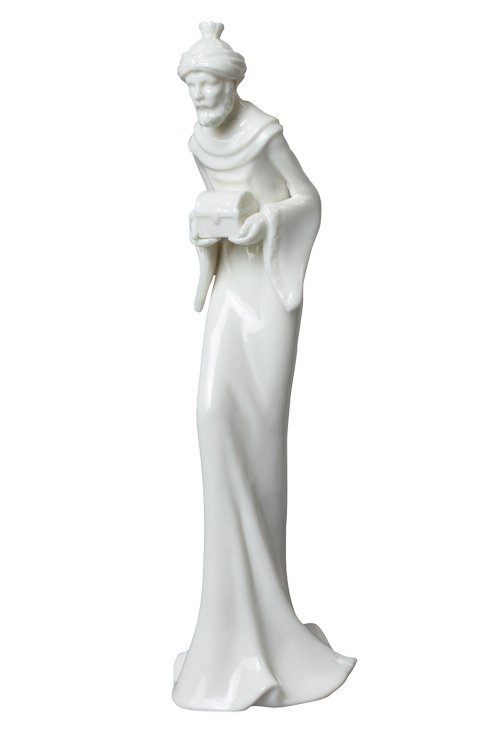 NATIVITY WISE MAN WITH FRANKINCENSE (WHITE): Nativity - Wise Man With Frankincense (white) - Material - Fine Porcelain - Size - (h) 8 3/4