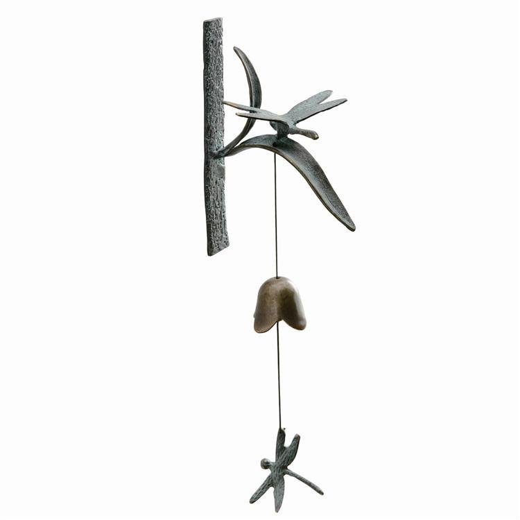 Dragonfly Garden Bell: Dimensions: 15"H 5"W 4"D Material: BRASS Weight: 0.8lbs