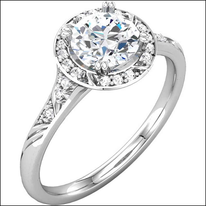 SCULPTURAL-INSPIRED ENGAGEMENT RING: SCULPTURAL-INSPIRED ENGAGEMENT RING - Continuum Sterling Silver / Engagement / Complete With Stone / Si2-Si3 / Round / 06.50 Mm / Cz / Polished / Complete Engagement Set - Weight: 1.493 DWT - GramWeig